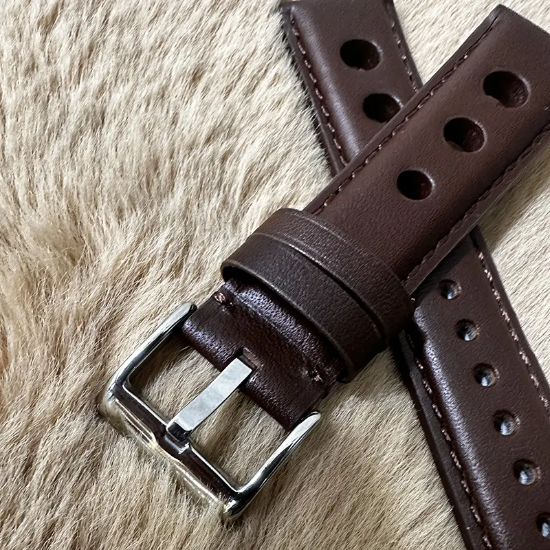 Edge 22MM Brown Leather Strap- Elegant Watch Band